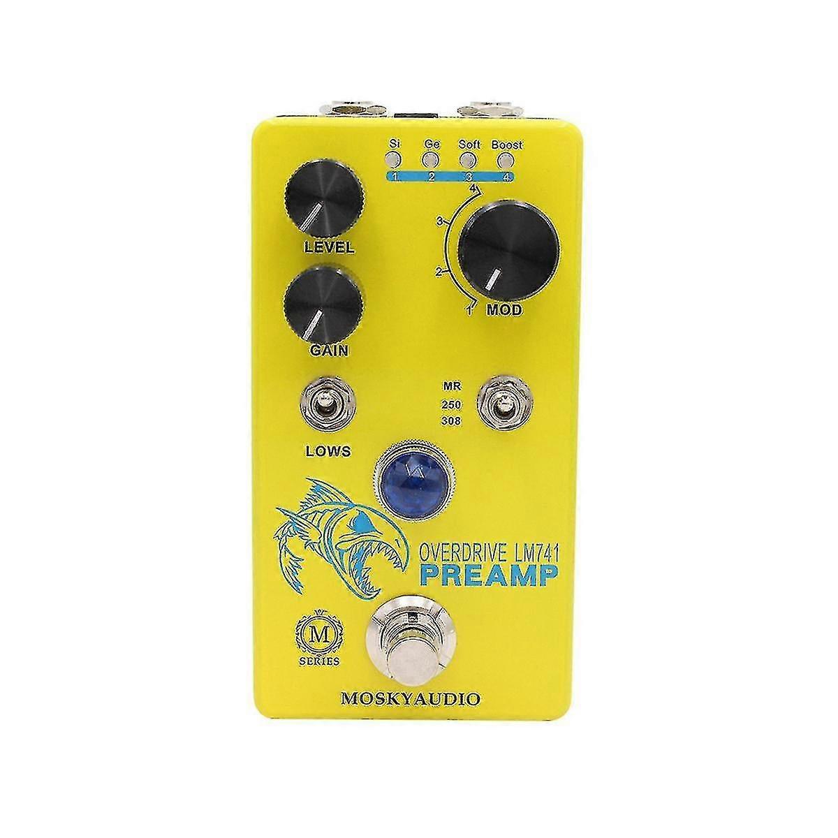 Lm741 Guitar Overdrive Disortion Preamp Effects Pedal True Bypass Function Guitar Effects Processor Accessories