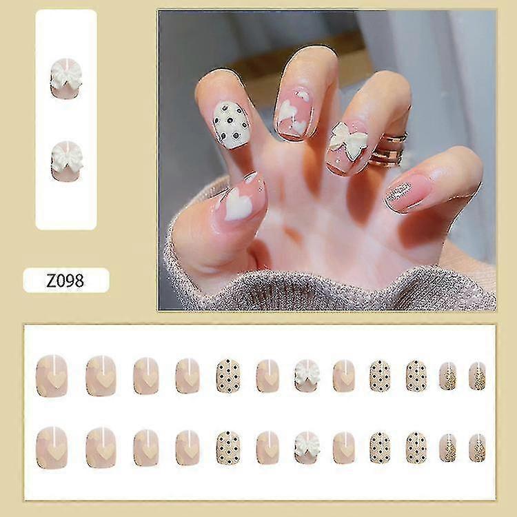 取り外し可能なマニキュアピースマニキュアピース蝶結びマニキュアネイル着用ネイルナイトマーケットネイルピースステッカーボーナス:プロ仕様のネイルを無料で入手