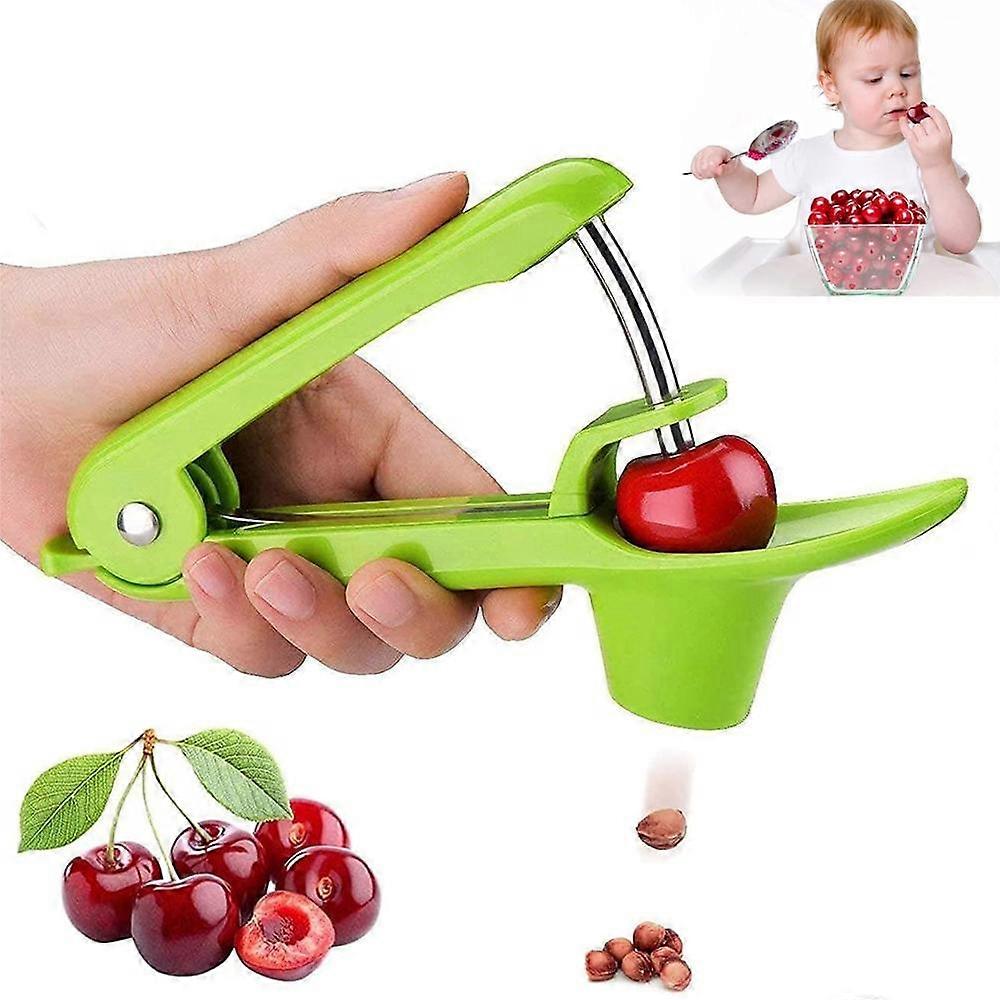 Cherry Seed Remover Olives Pitter Tool, with Space-Saving Lock Design,Multi-Function Fruit Pit Remover