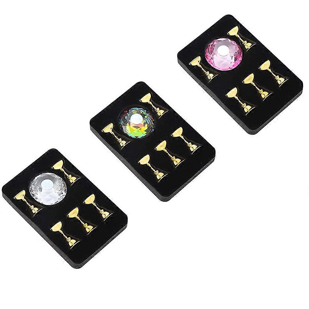 3 Sets Nail Art Practice Base Nail Support Holder Manicure Tool (Random color)