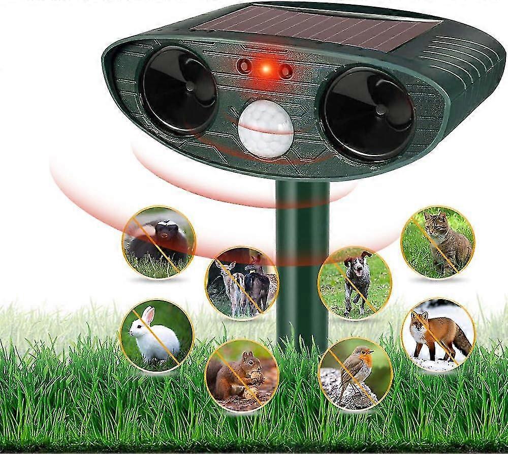 Repellent Ultrasonic Solar Powered Waterproof Animal Deterrents For Gardens Motion Activated Sensor Pest Repeller For Farm Dogs Fox Birds Etc