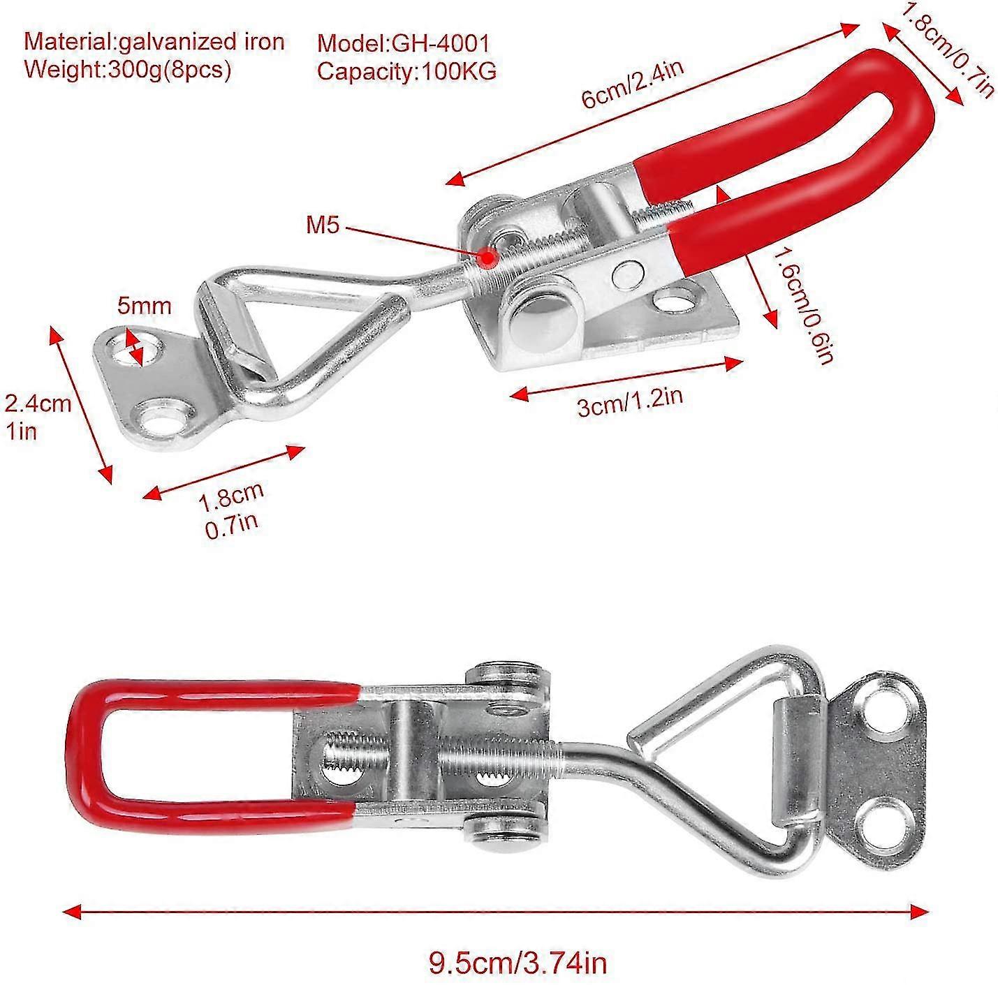 Horizontal Locking Clamp, Quick-acting Device Door Bolt Clamp (pack Of 8)