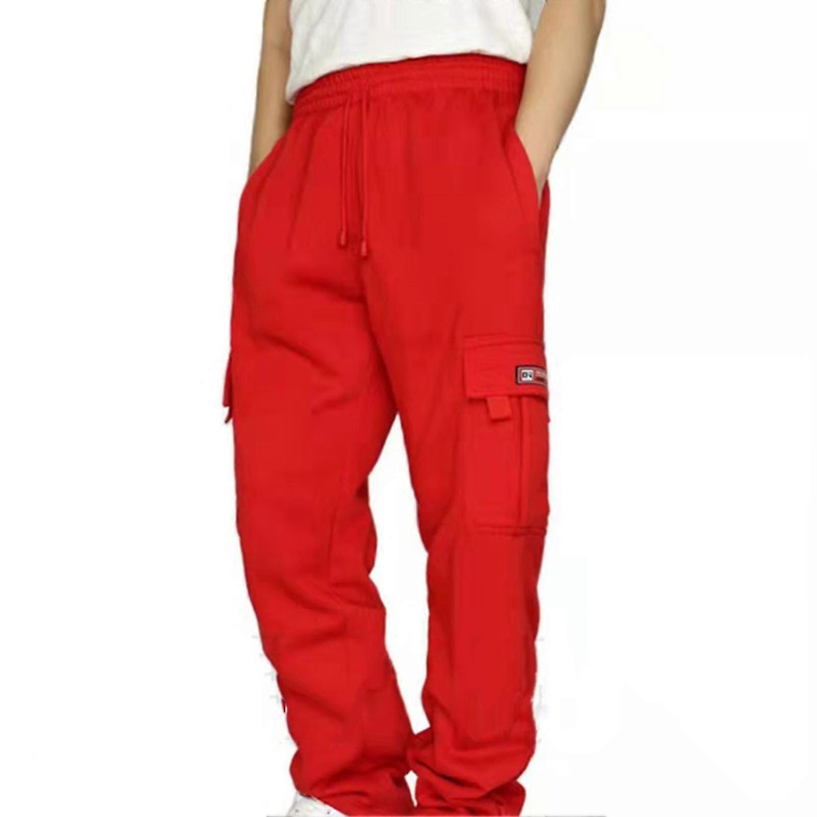 Herren Cargo Jogginghose mit Taschen Lässige lockere Hose für Frühling Sommer