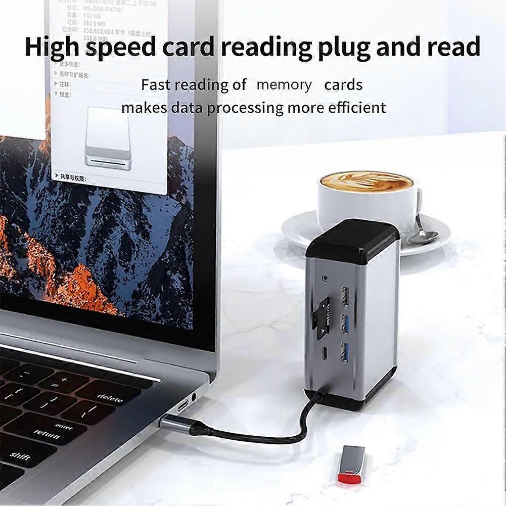 12 In 1 Vertical Docking Station Fast Multifunctional Hub Adapter For Home Bedroom Office