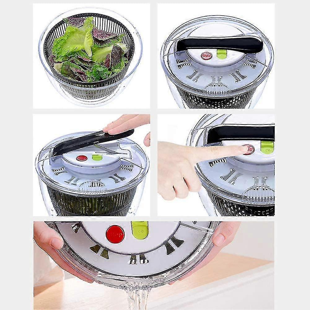 2024 Salad Spinner, Large Fruit And Vegetable Dryer, Quick Dry Design Dry Stop And Drain Lettuce With Ease