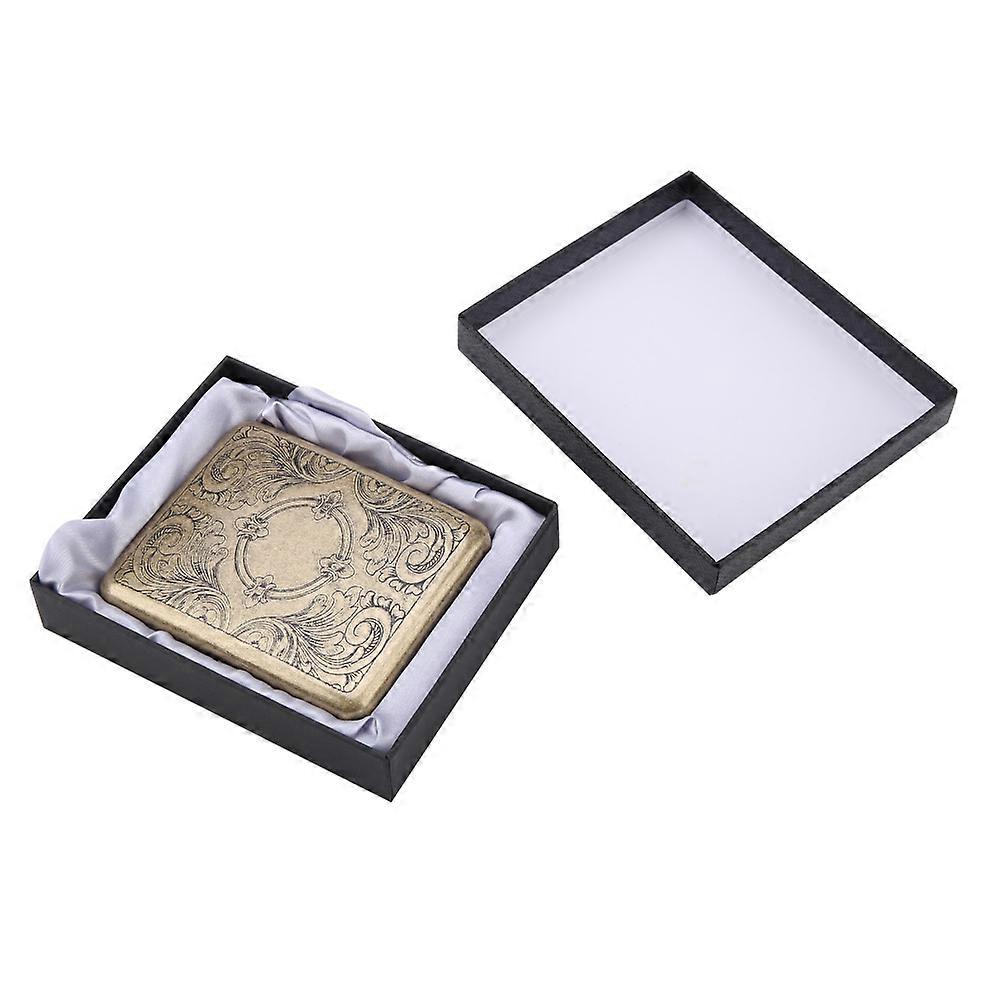 Retro bronzen metalen sigarettendooshouder met dubbele zijde voor 20 sigaretten (#4)