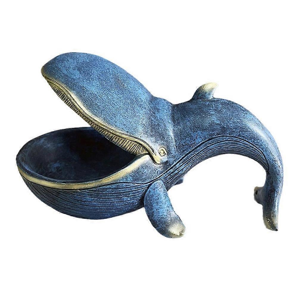Whale Statue Resin Whale Statue Fun Candy Dish Key Bowl Console Table Key Bowl Big Mouth Container