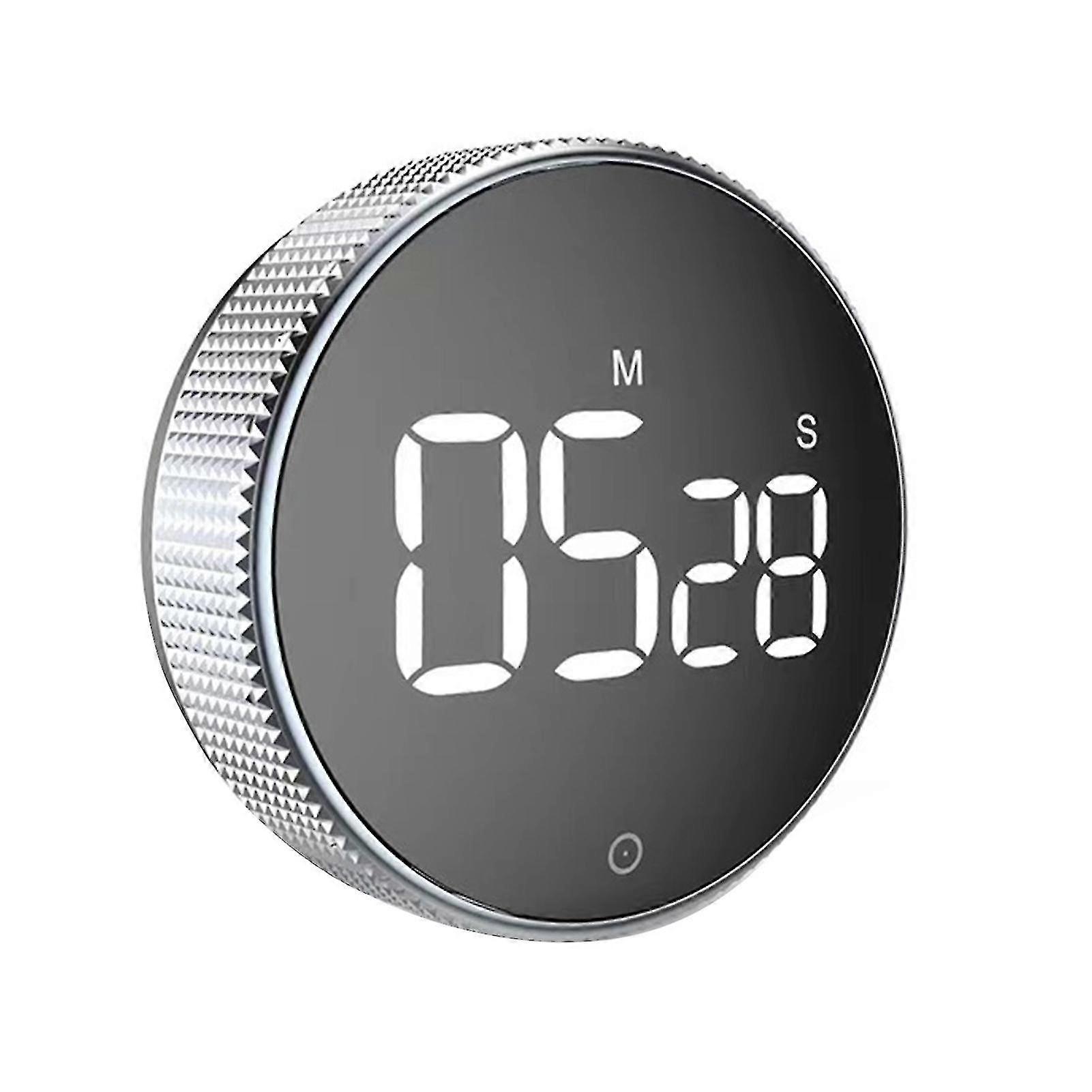 Digital Timer Magnetic Large LED Display Volume Adjustable Students Study Round Kitchen Countdown Cooking Baking Timer la