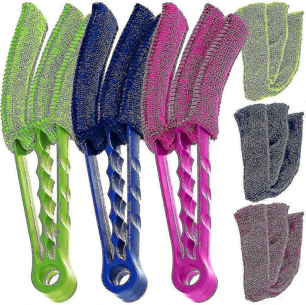 Strumenti per tende per finestre: 3 confezioni di spolverini con 6 manicotti in microfibra per persiane per tapparelle per veneziane Condizionatore cieco Groove Gap Dust (6 Microfibe