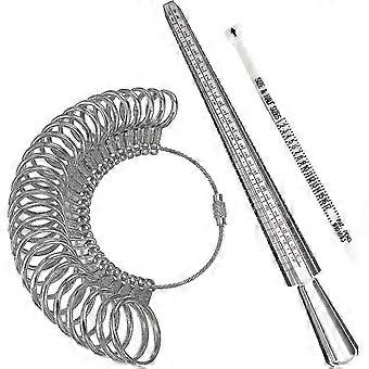Ring Sizer måleværktøj, aluminium Ring Mandrel og finger målere