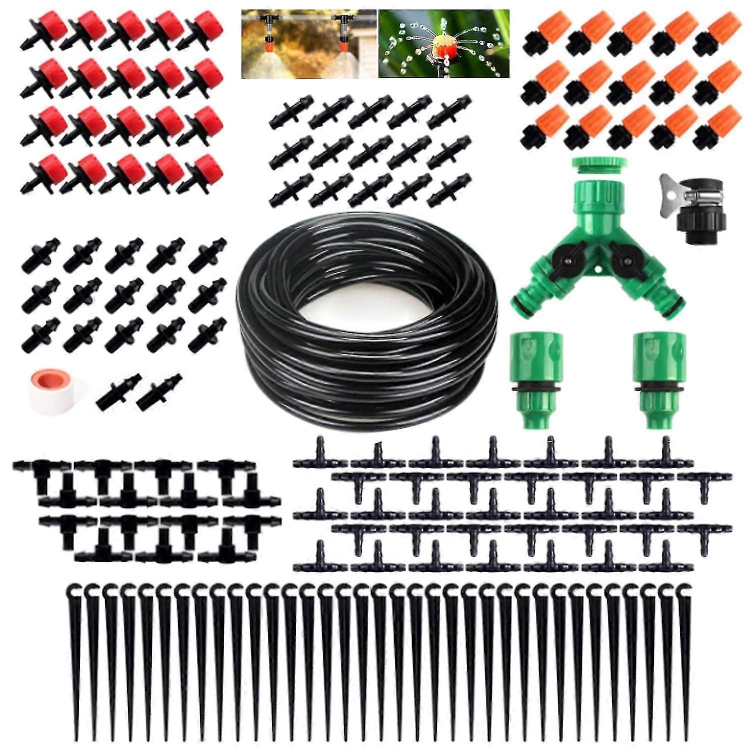 Garden Irrigation System, Drip Irrigation Kit with 40m Hose, 149Pcs Automatic Drip Irrigation Kit, Automatic Watering Kit for Garden Lawn Greenhouse P