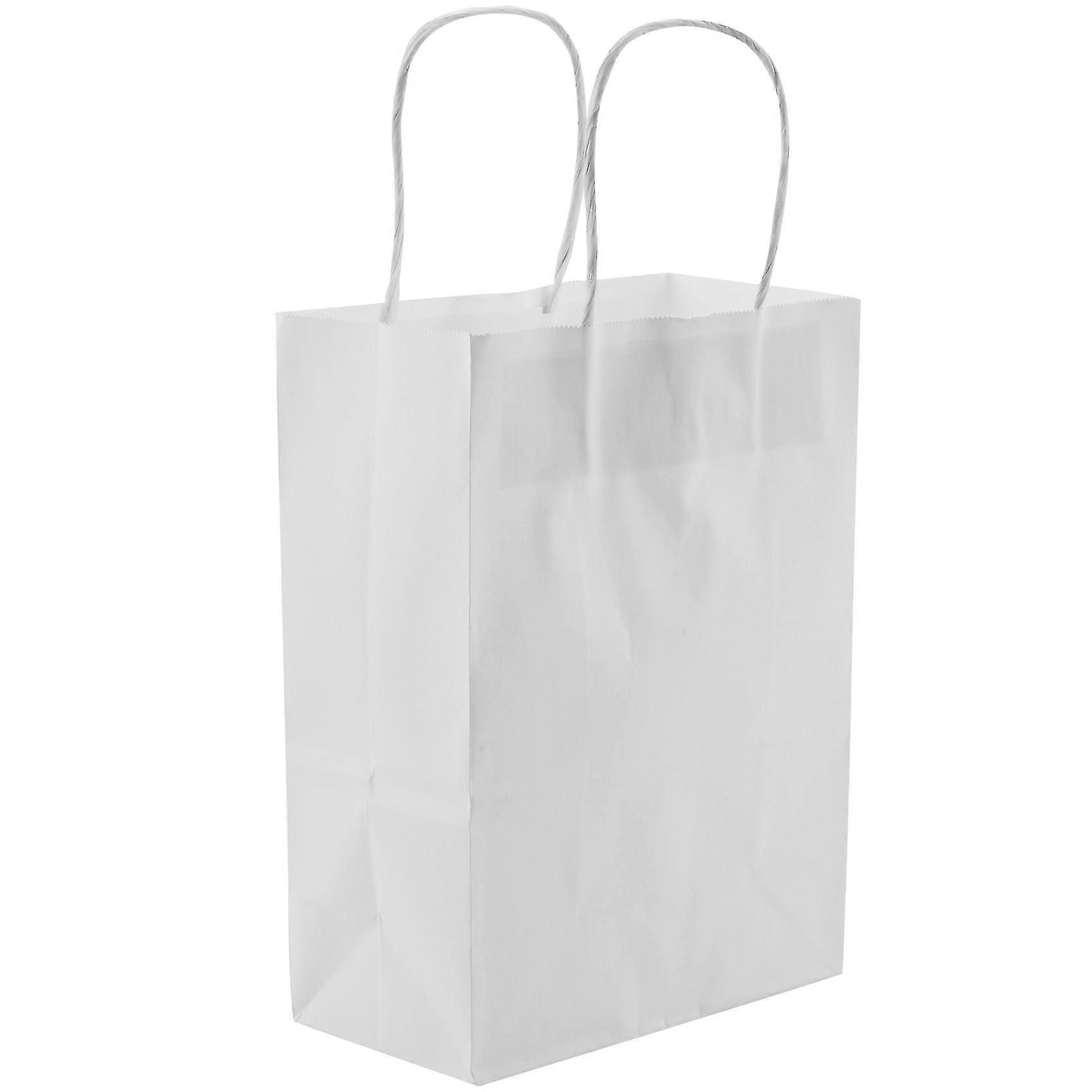 Kraft χάρτινες τσάντες 25pcs 5.9x3.14x8.2 ίντσες μικρές χάρτινες τσάντες δώρων λευκές χάρτινες τσάντες με τις λαβές pape