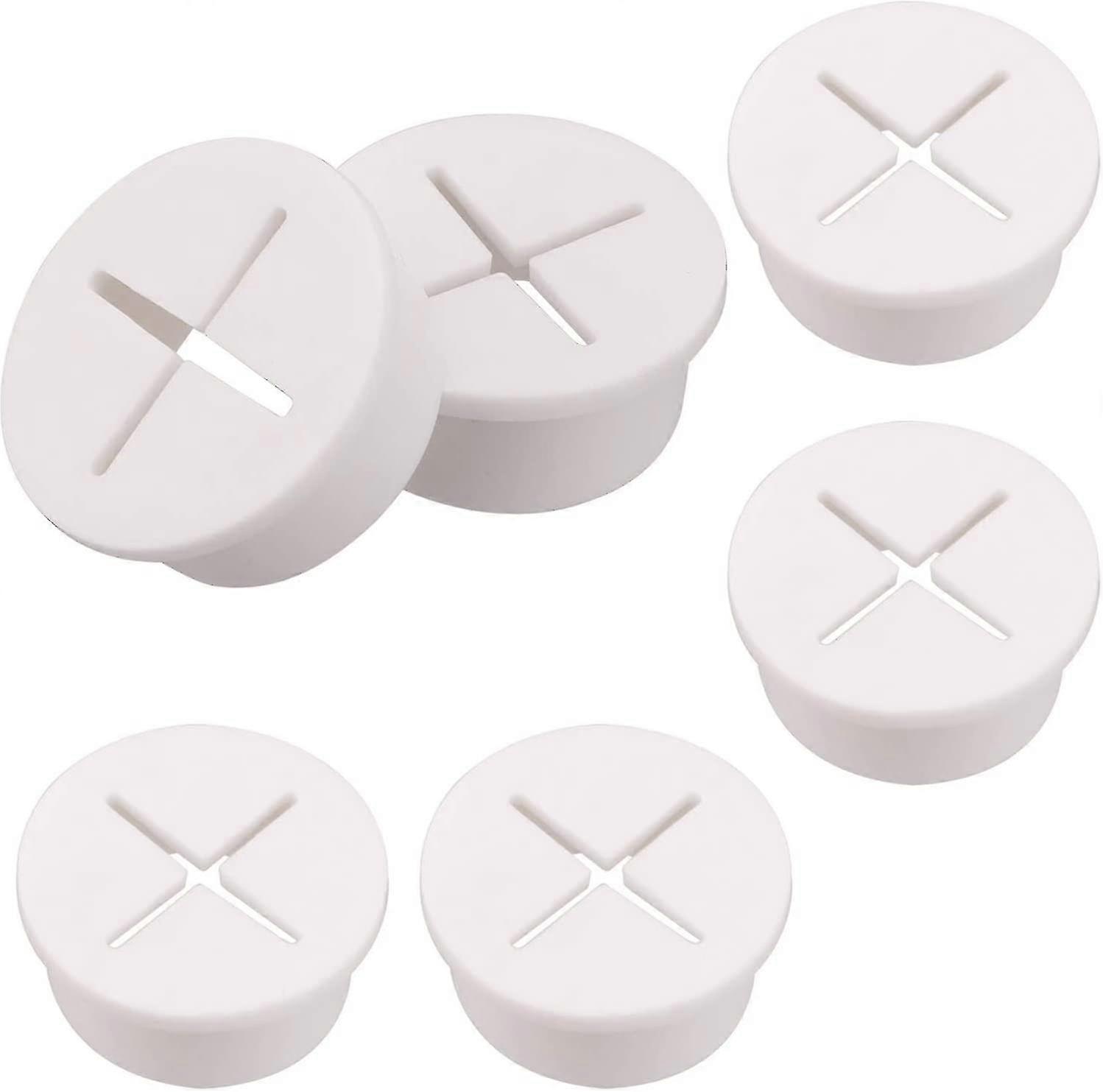 6pcs Flexible Silicone Cable Cord Grommet, White Rubber Grommets