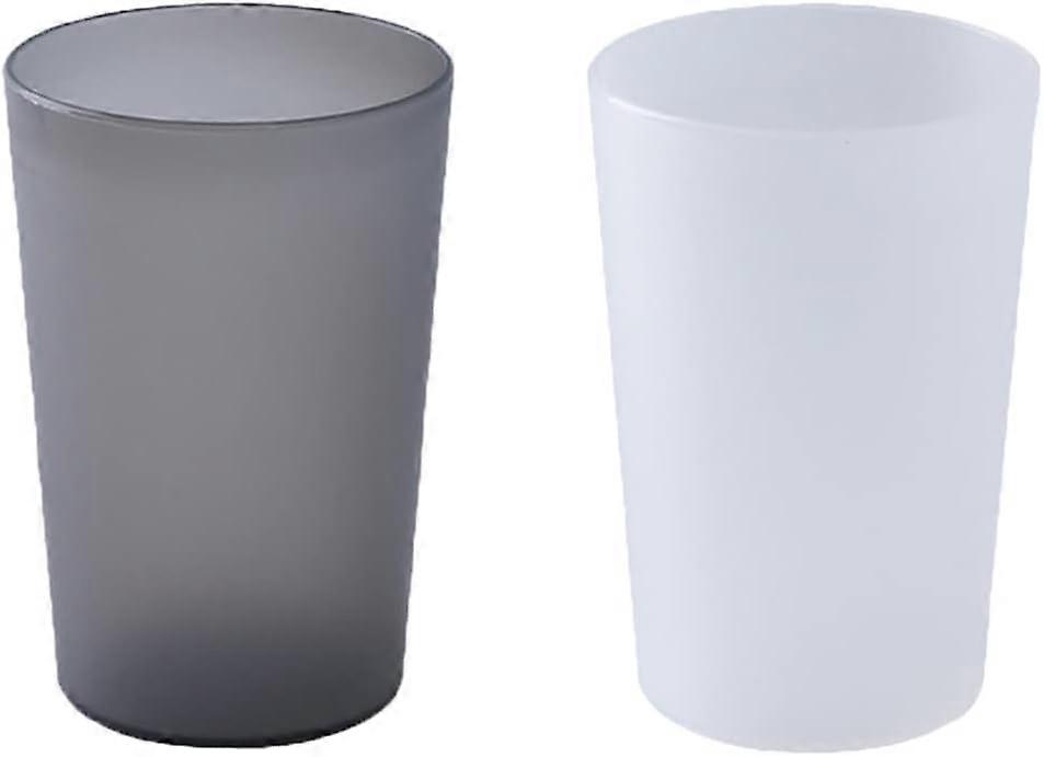 2 bathroom cups, toothbrush holders, 300 ml (black and white)