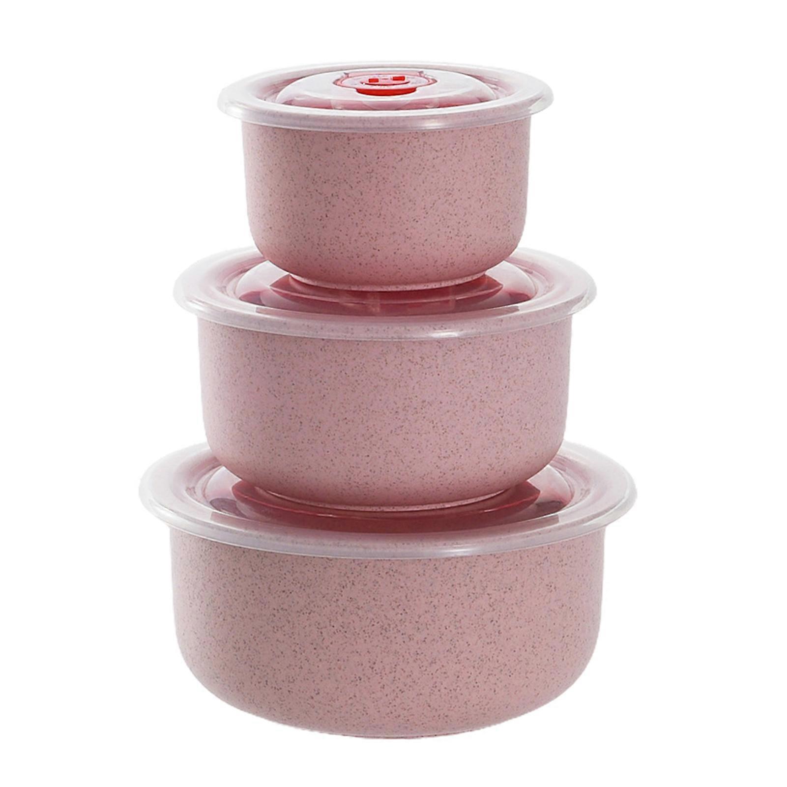 3Pcs/Set Cereal Bowls with Lid Lightweight BPA-Free Dinner Bowls for Noodles Rice Fruit Soup Dishwasher Microwave Safe Multifunctional Storage Contain