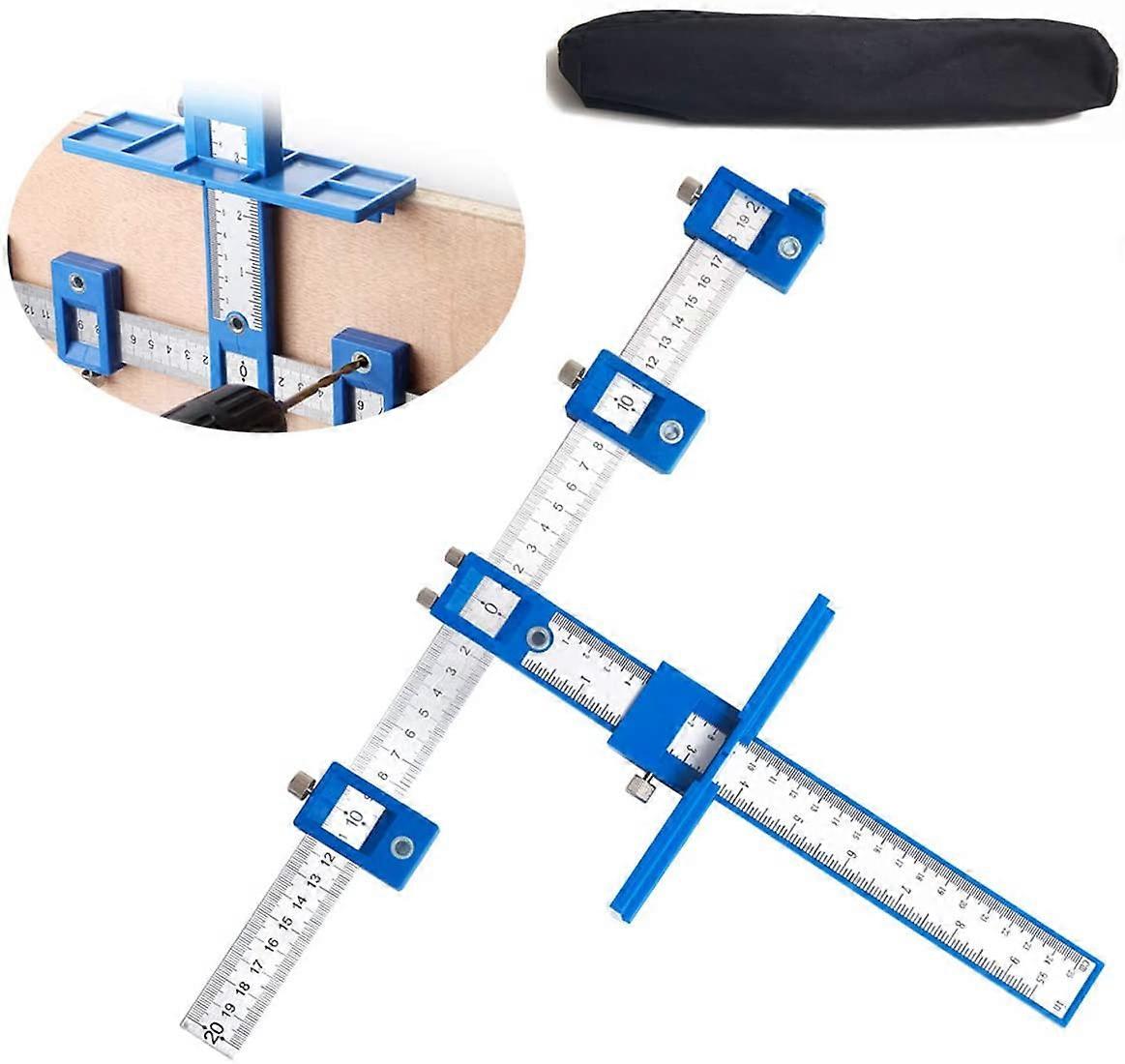 Punch Locator Adjustable Drill Guide Sleeve Cabinet Hardware Jig Templat Measuring Tool