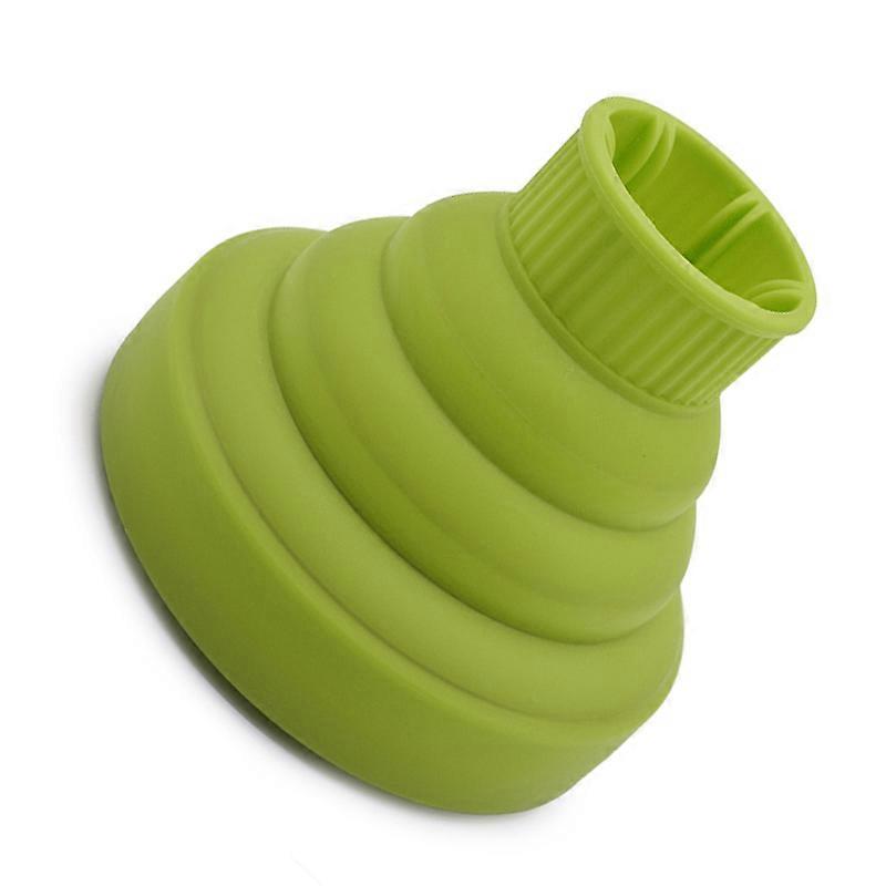 Hair Dryer Diffuser Attachment Silicone Lightweight Foldable Portable Blower Diffuser for Home Salon Green