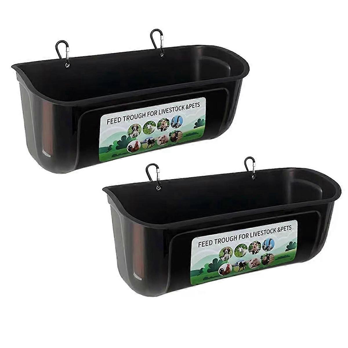 Chicken Goat Hanging Fence Feeder, Water Trough for Deer Duck Dog and Piglets, Goose Waterer Trough
