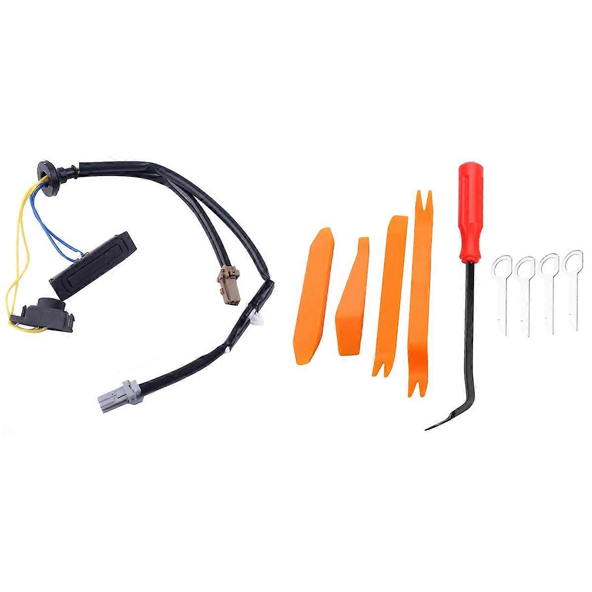 9 Pack Car Trim Removal Tool Kit & 1x Trunk Lid Release Tailgate Opener Switch for Sentra Tiida C11