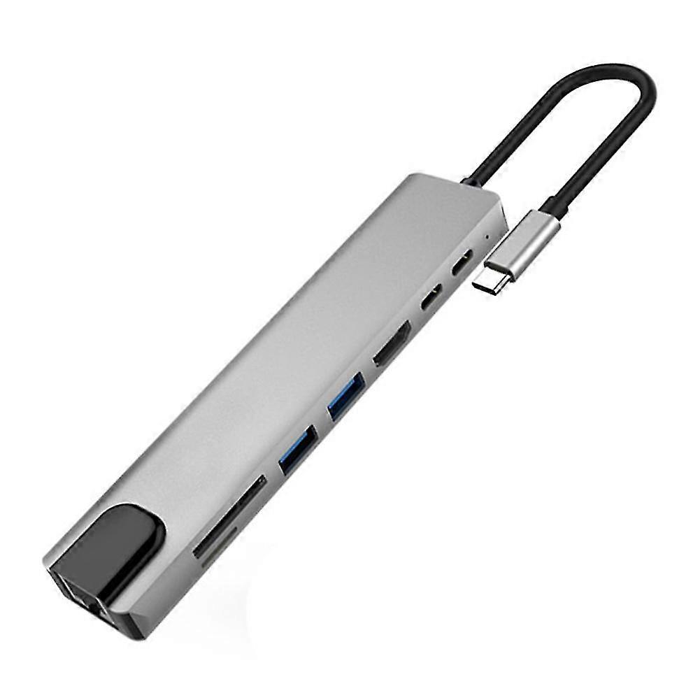 Usb C Hub Type C 3.0 To 4k Adapter With Rj45 Ethernet Sd/tf Card Reader For Pc Laptop Computer Hub