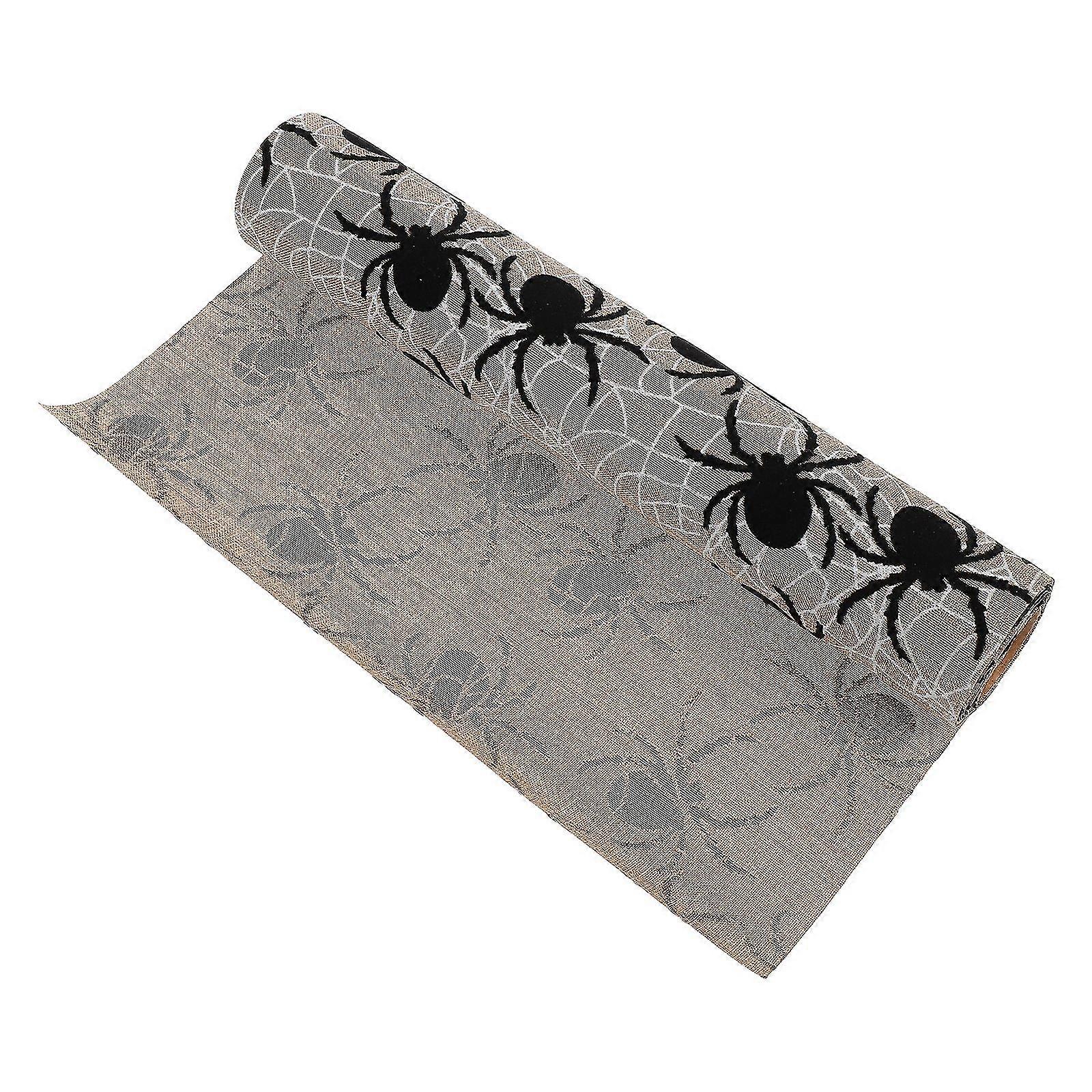 1pc Halloween Spider Table Runner Halloween Spider Tablecloth Linen Tablecloth