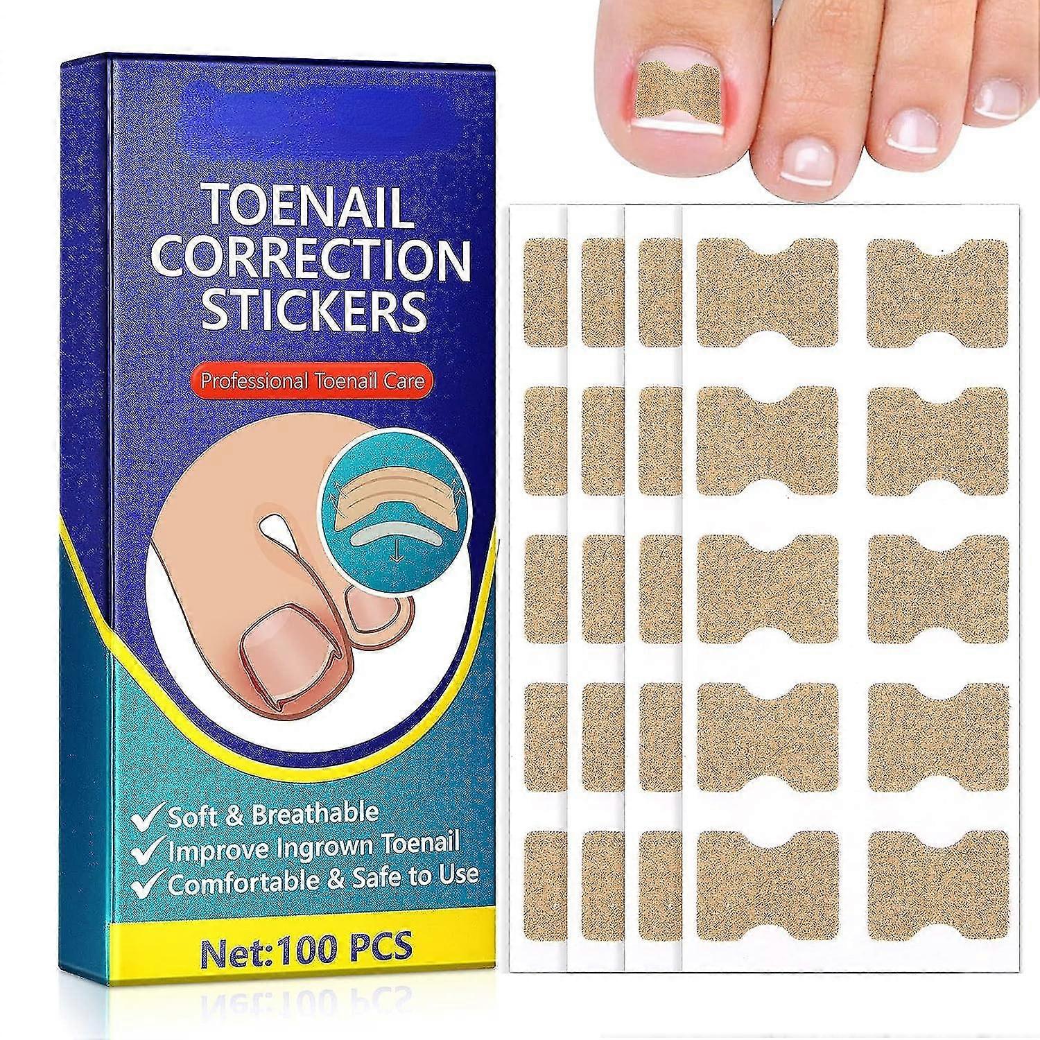 Toenail Patch, Ingrown Toenail Correction Stickers, Ingrown Toenail Strips, Toenail File, Corrector Pedicure Tools, Pedicure Stickers