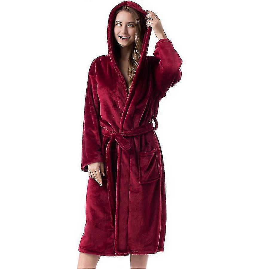 خدر أردية حمام للنساء ، منتجع فندق هوم سبا تيري رداء الصوف رداء أفخم طويل مقنعين رداء الحمام