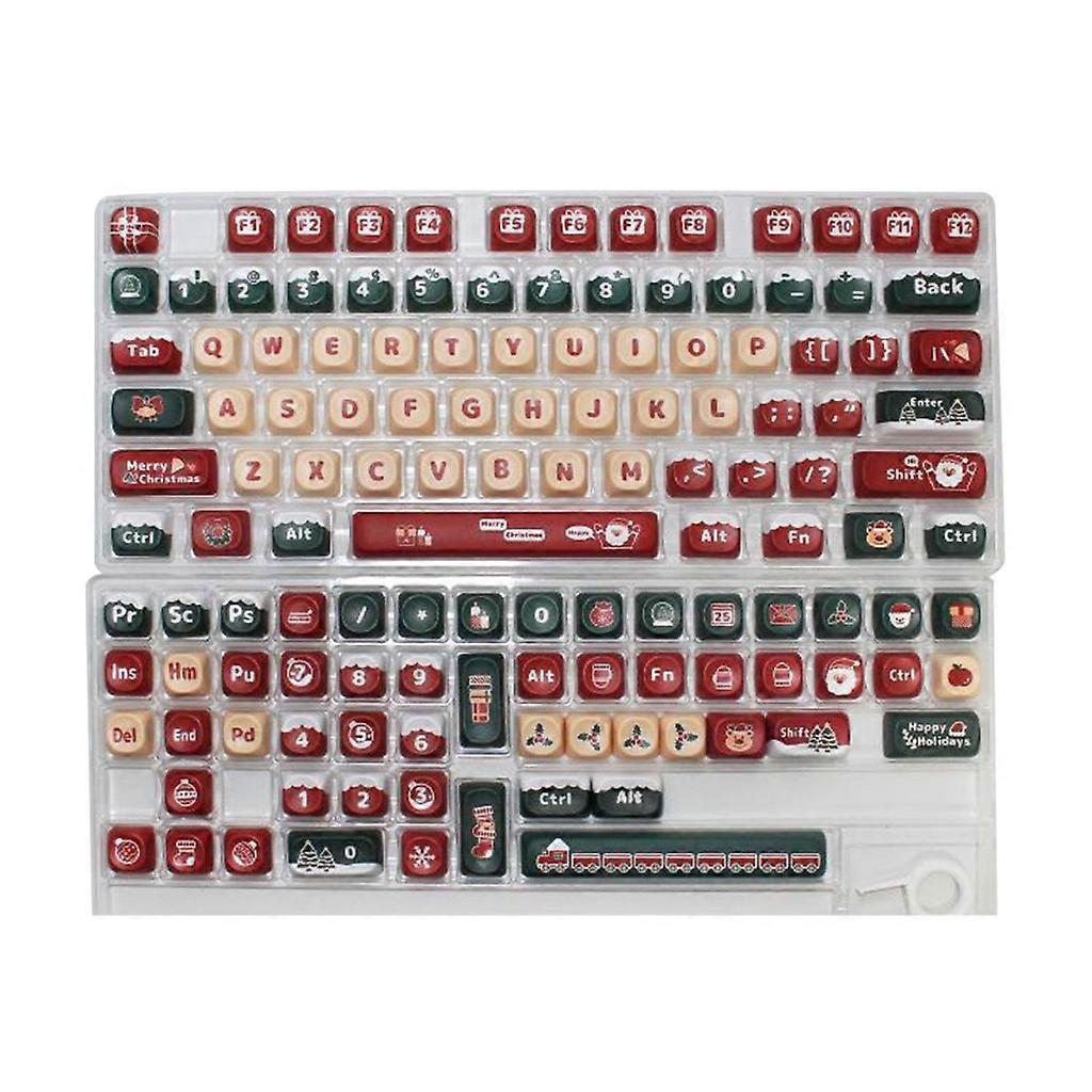 Festive Christmas Keycaps Set  PBT Sublimation Keycaps for a Better Typing Experience Suitable for Gamers and Typists