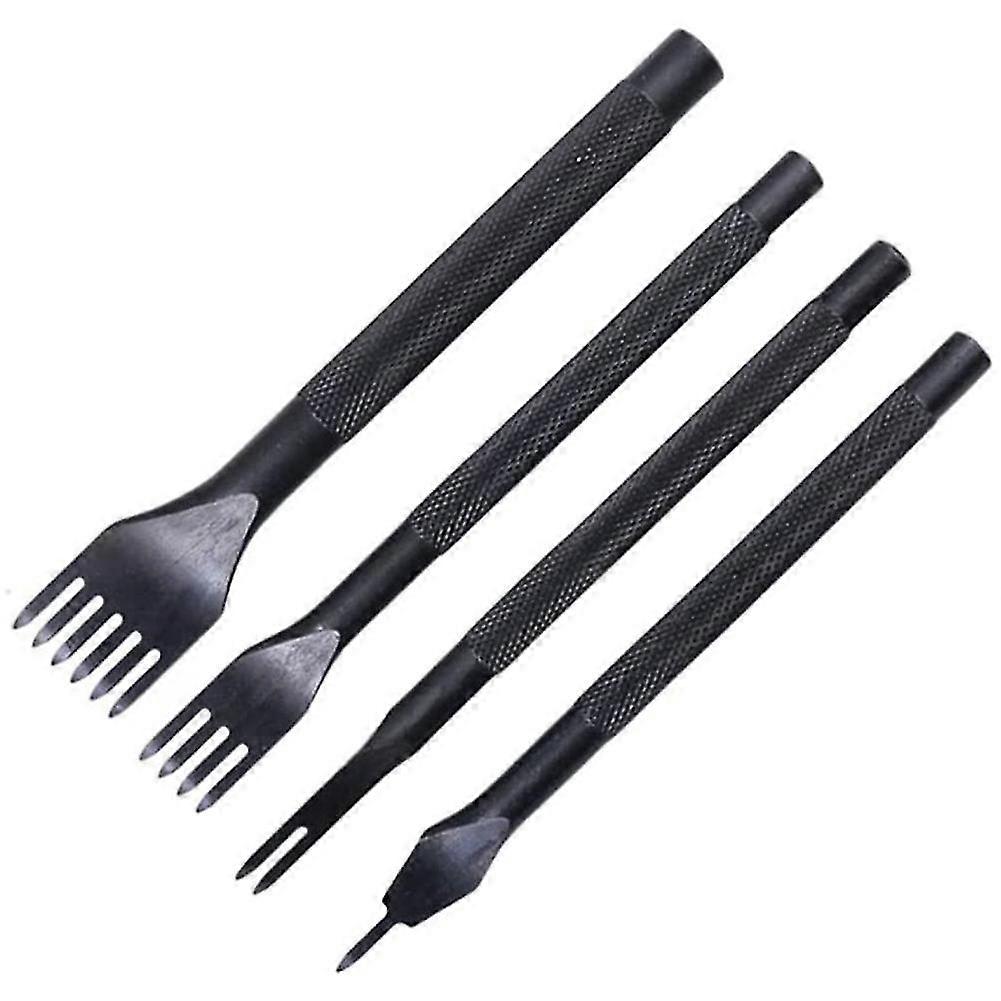 3MM 1/2/4/6 Diamond Stitching Chisel Hole Punches Tool, Leather Hole Punch, Leather Chisel Set-4 Pc
