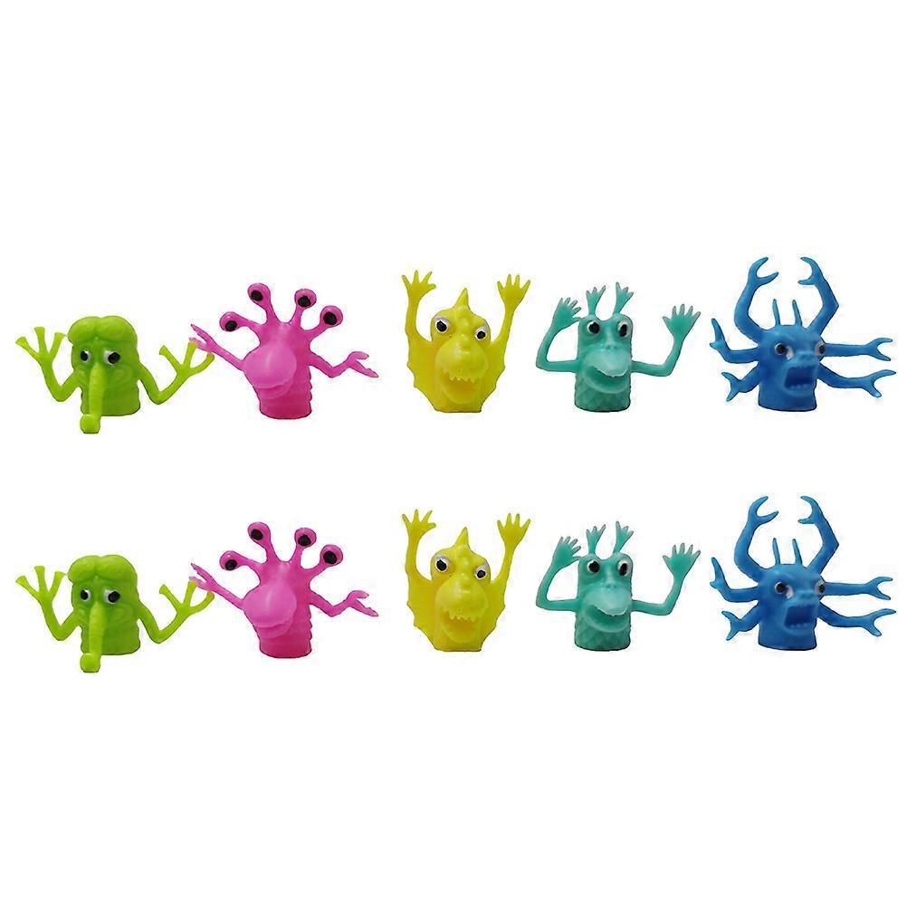 10pcs Creature Finger Role Play Finger Puppet Scary Alien Toy (Random Style)