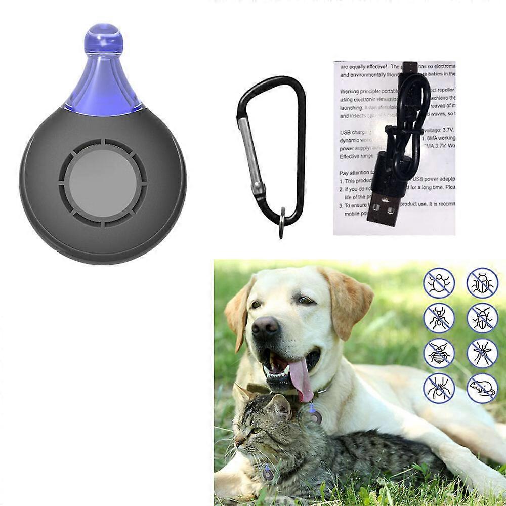 1 Black Ultrasonic Flea and Tick Repeller for Pets - Mosquito Repeller - Insect Repeller - Ultrasonic Pest Repeller