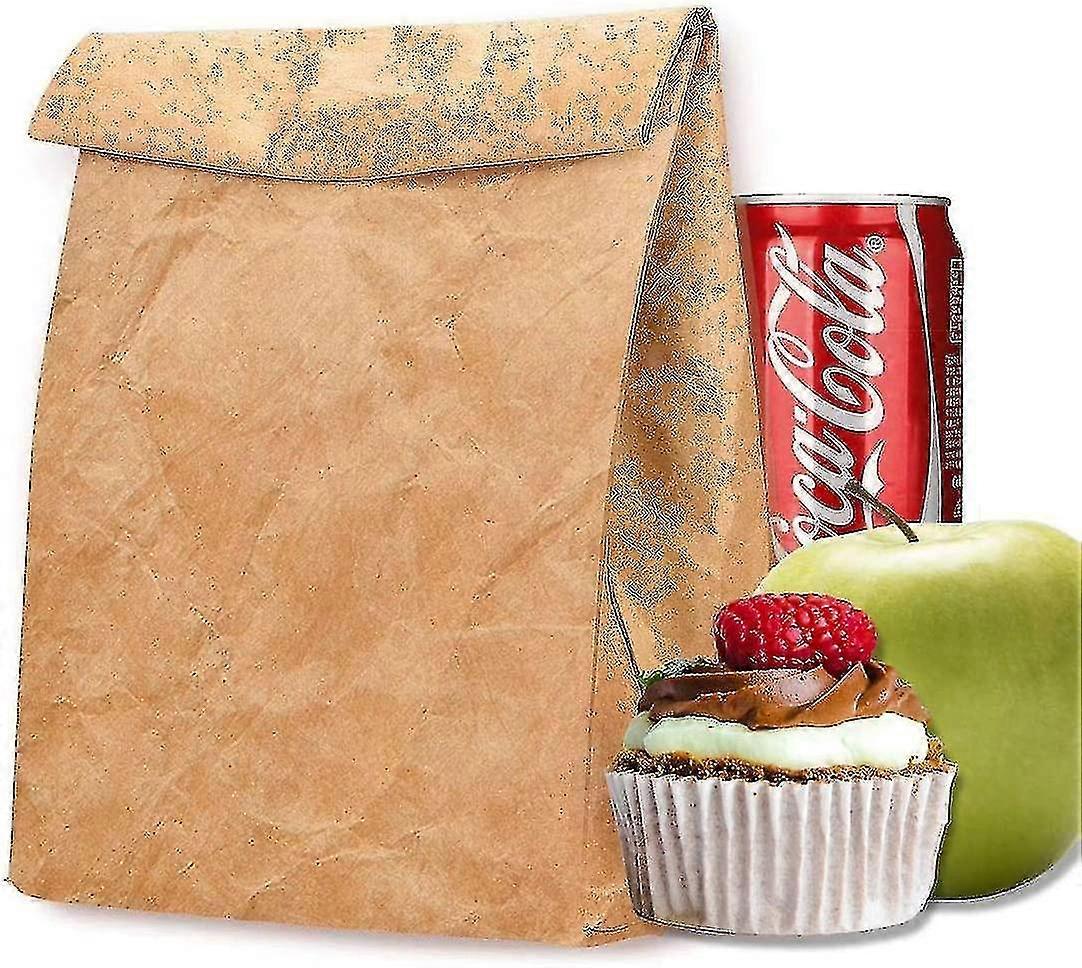 エコランチバッグ、女性男性のためのランチボックス、再利用可能な断熱紙スナックバッグ35 * 13 * 21