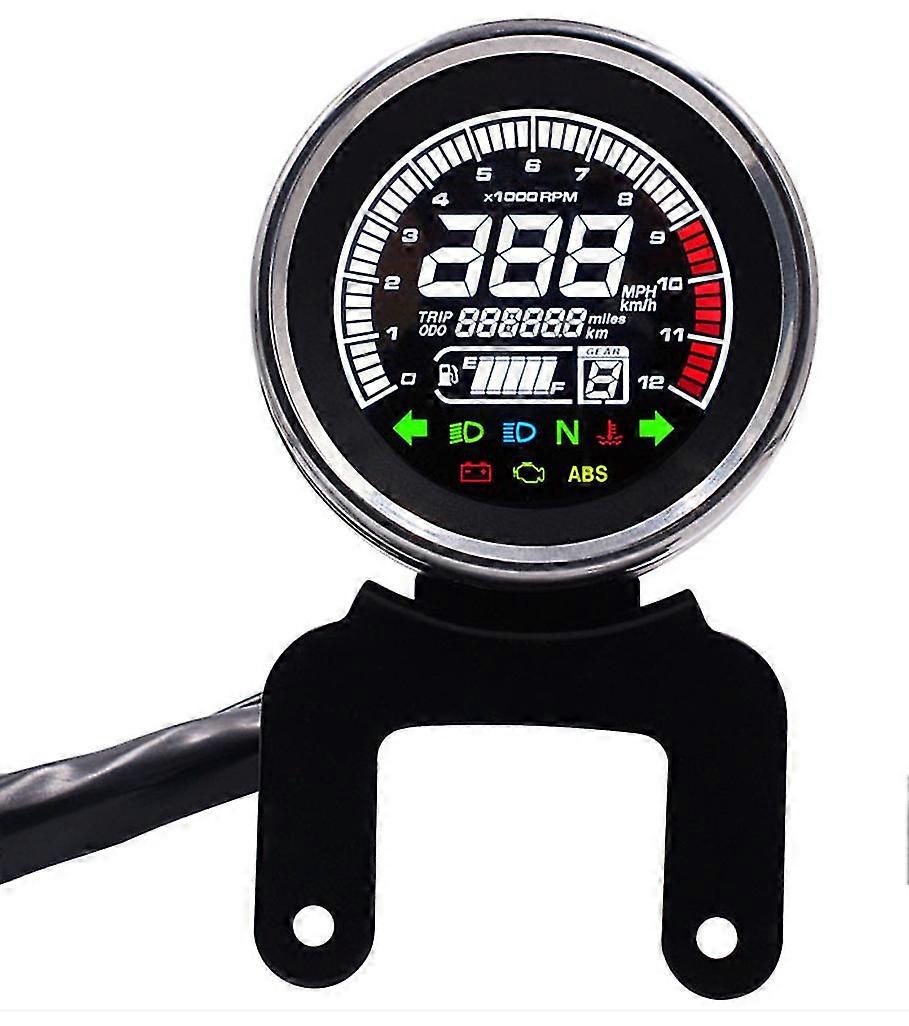 Motorcykel multifunktionel speedometer, LCD-skærmtakometer