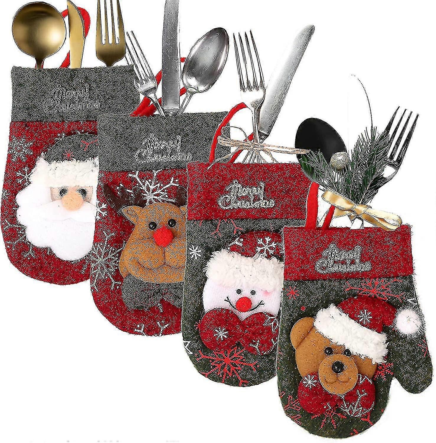 Silverware Hs Cutlery Bags Table Rat Xmas Dinner Fork Tableware Pockets 5.5in Dinner Flatware Bag For