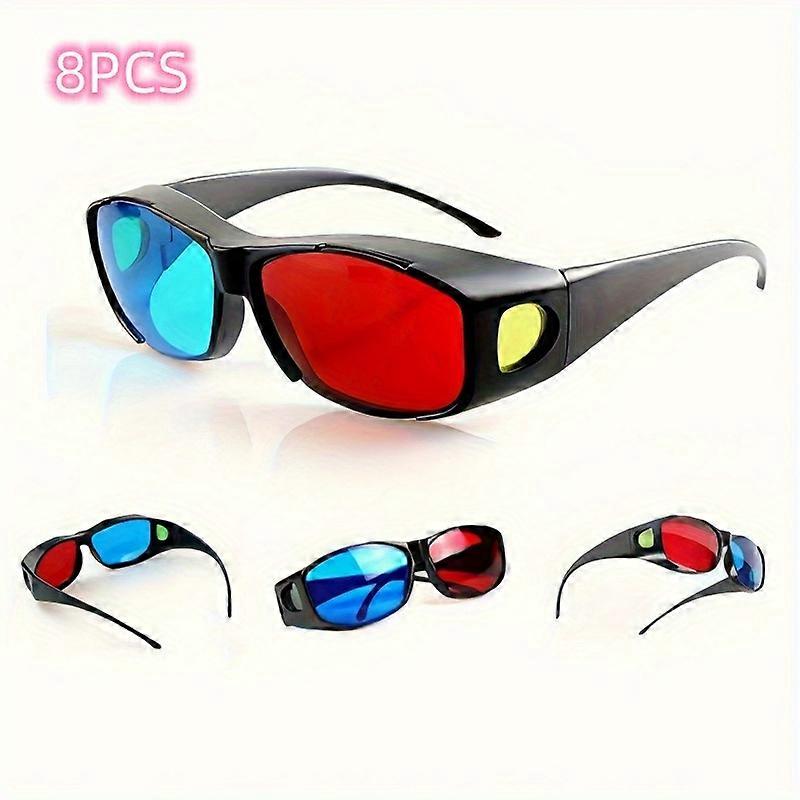 4/8pcs, 3D Glasses For Watching Movie, Red And Blue Stereo Effect Glasses, TV Projector Play Supply For Home Use