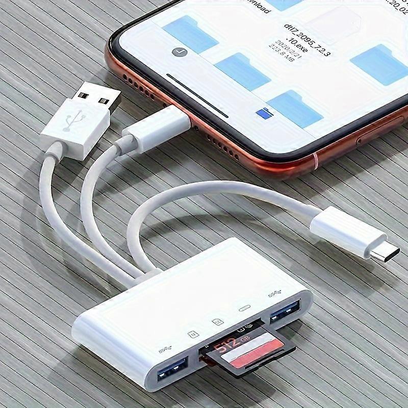 5 In 1 Multifunctional Card Reader, USB OTG Adapter, And SD Card Reader Suitable For Phone/iPad, USB C, And USB A Devices, With Micro SD And SD Card S