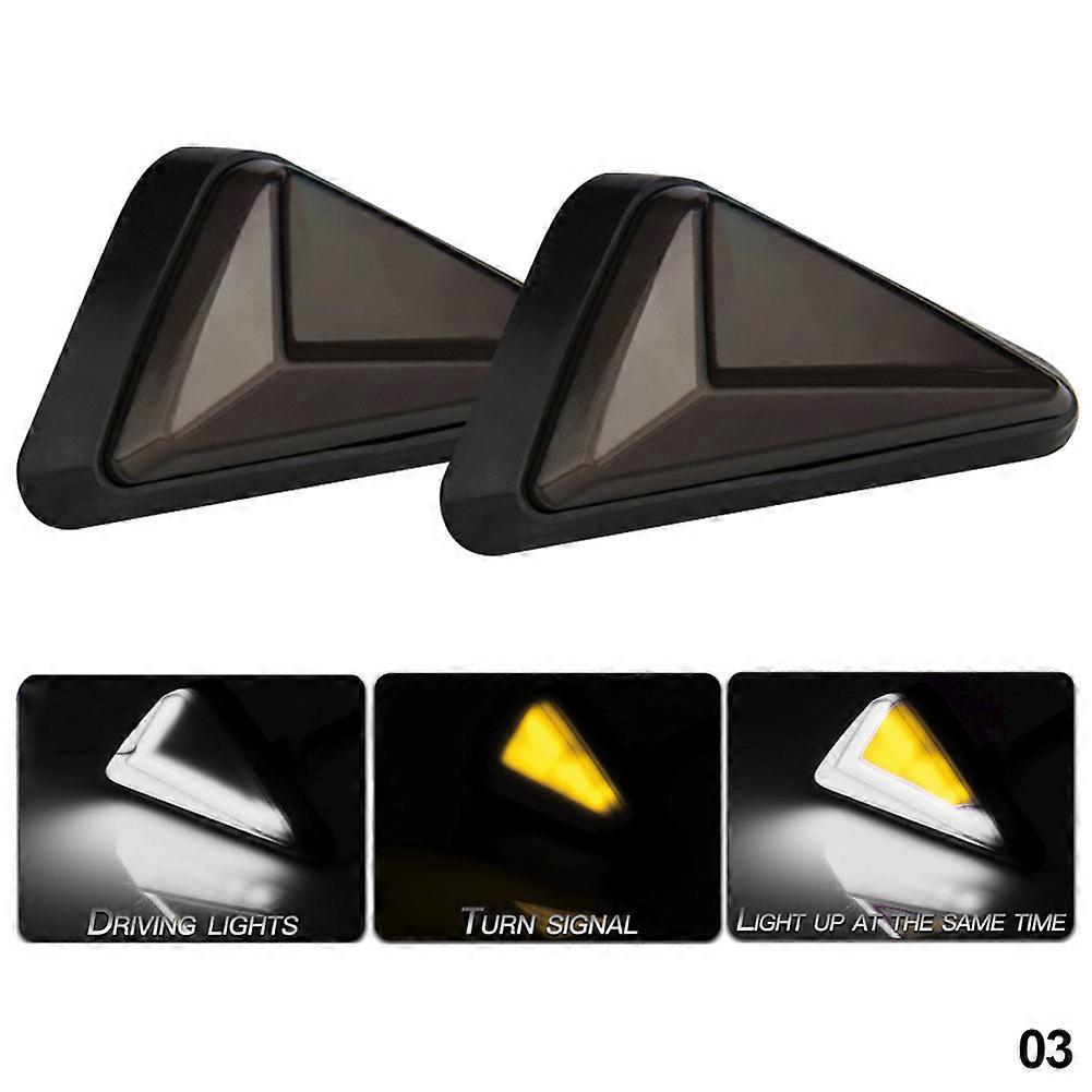 2Pcs Motorcycle Flush Mount Triangle Turn Signal Light LED L-shape Indicator Lamp DRL Blinker Waterproof Led Flashing Lights