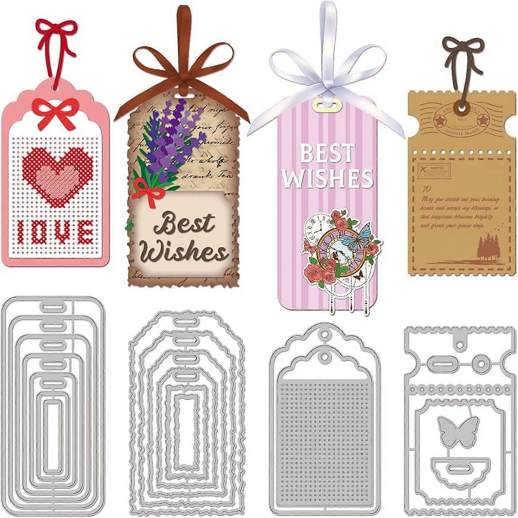 21Pcs Bookmarks Frames Cutting Dies Metal Stamp Border Die Cuts Embossing Stencils Template for Paper Card Making Decoration DIY Scrapbooking Album Cr