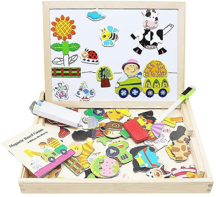 磁気木製パズルイーゼル動物形木製ボード木製パズル