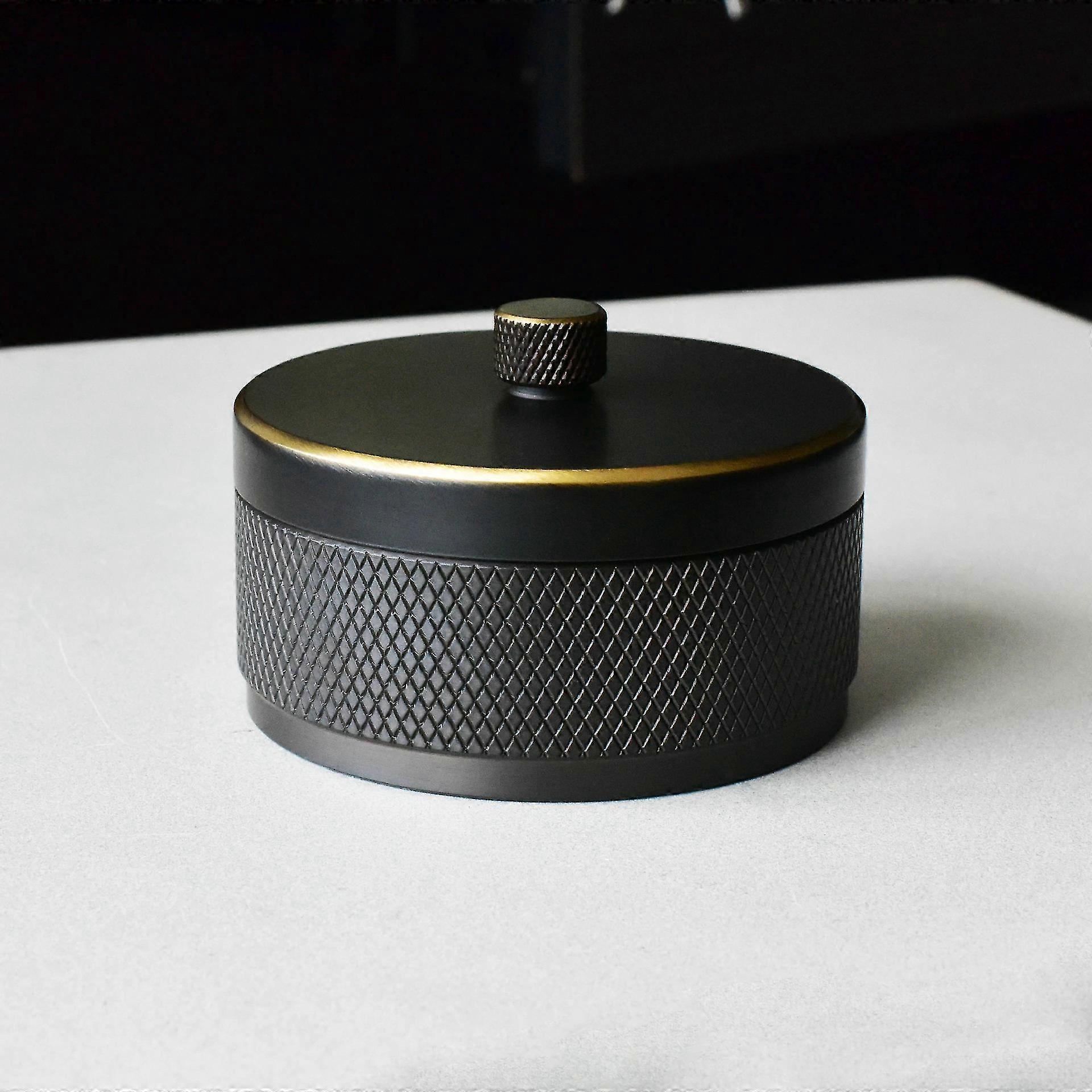 Shao 1pices ふた付き黒灰皿屋外無煙灰皿カバー付き灰皿セット屋外テラス金属製タバコバットコンテナ真鍮無臭Deodo