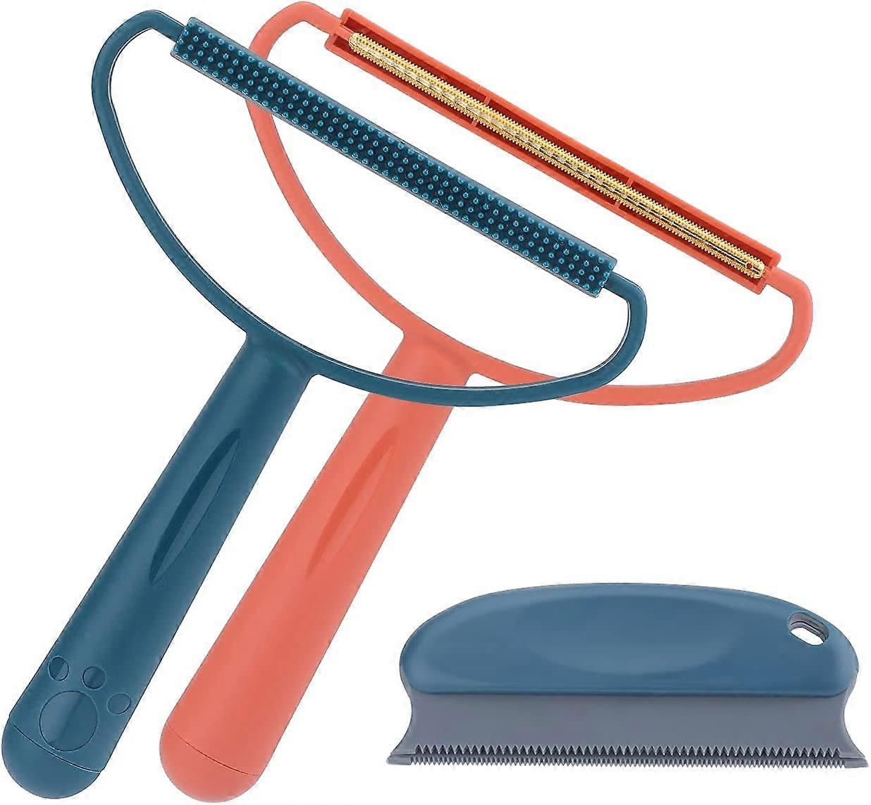 2 Pcs Heilwiy Portable Lint Remover, Lint Roller, Manual Double Sided Clothes Fuzz Gift