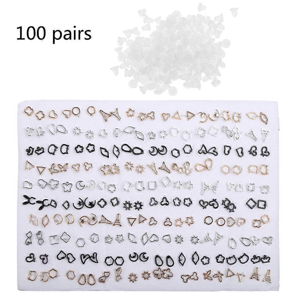 Stud Earrings Set Hypoallergenic Cute Earrings  & Acrylic 100 Pairs
