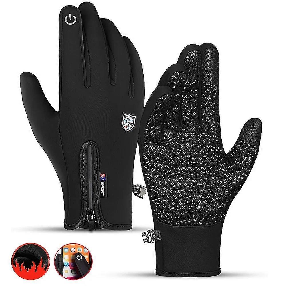 Gloves Winter Thermal Gloves for Men and Women, Waterproof Windproof Non-Slip Touch Screen Gloves for Outdoor Running, Cycling, Driving