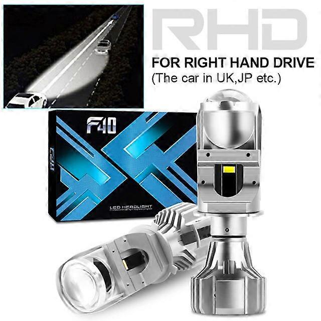 F40 Automobles Lamp Mini Lens LED H4 Bulbs Headlight High Low Beam Projector lens Headlamp Turbo Fan 6000k White Car Light Lamp
