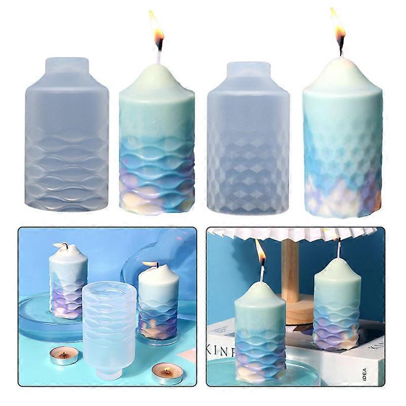 Candle Molds 2 cylindrical silicone candle molds, easy to release, suitable for handmade soap decorations and others.