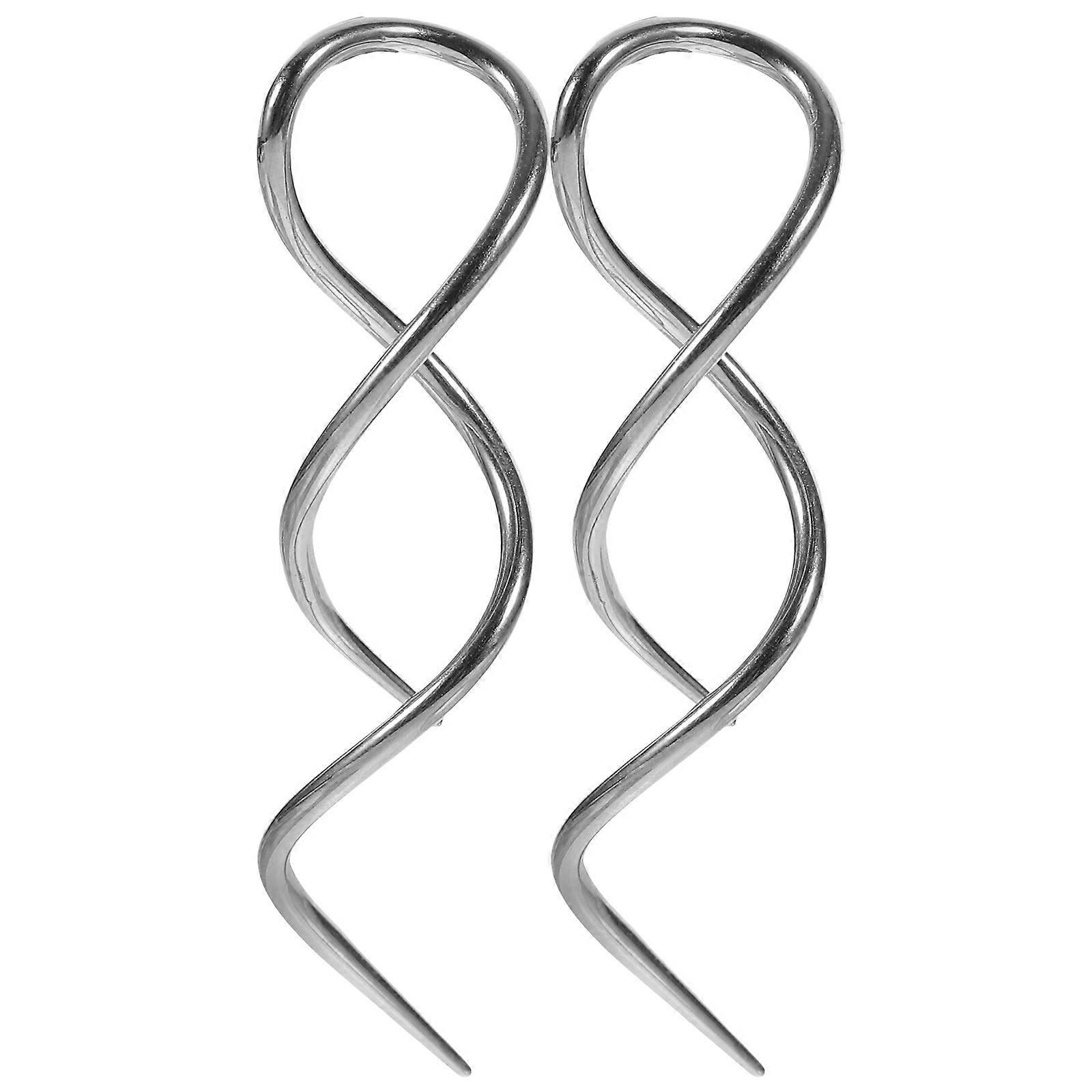 2pcs Spiral Threader Earring Pull Through Earrings Handmade Twisted Linear Curved Dangle Earring
