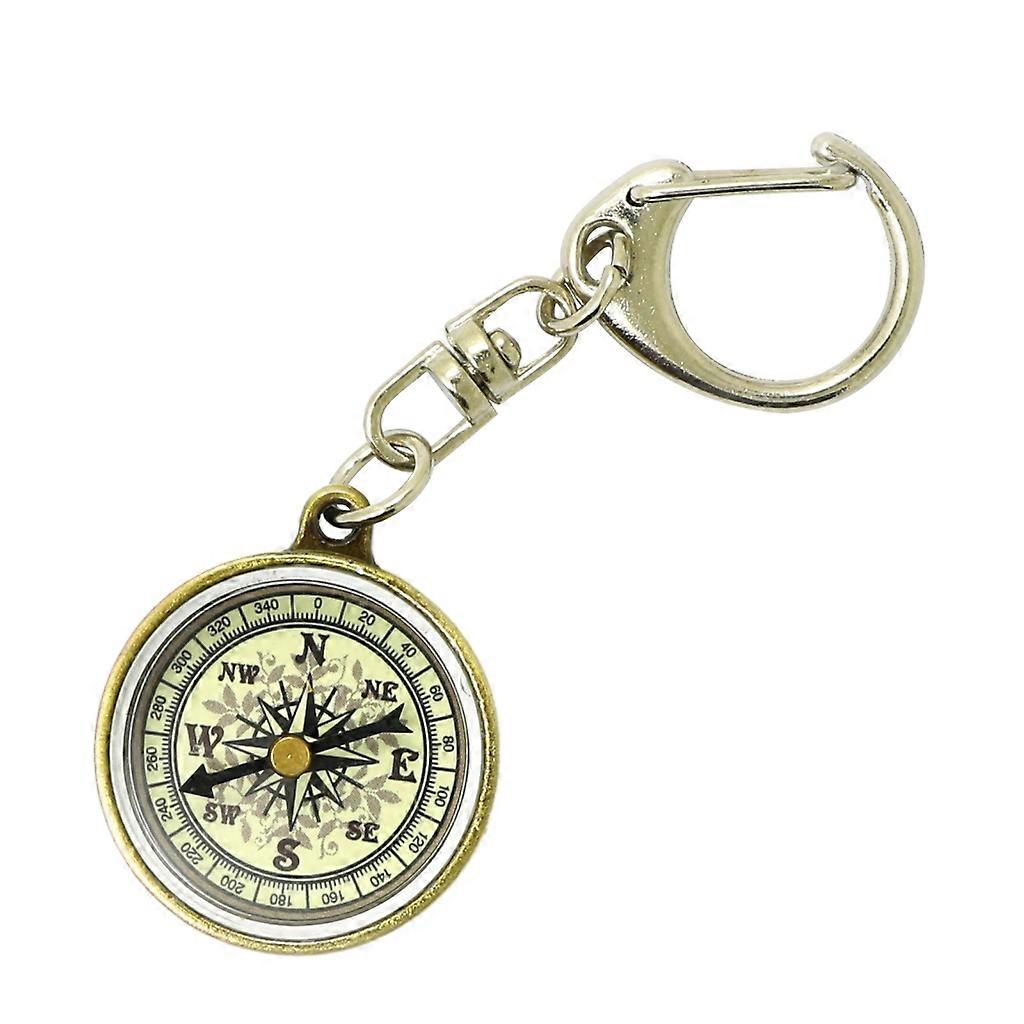 Portable Compasses Retro Pocket Compass Keyring Lightweight Compass Keychain