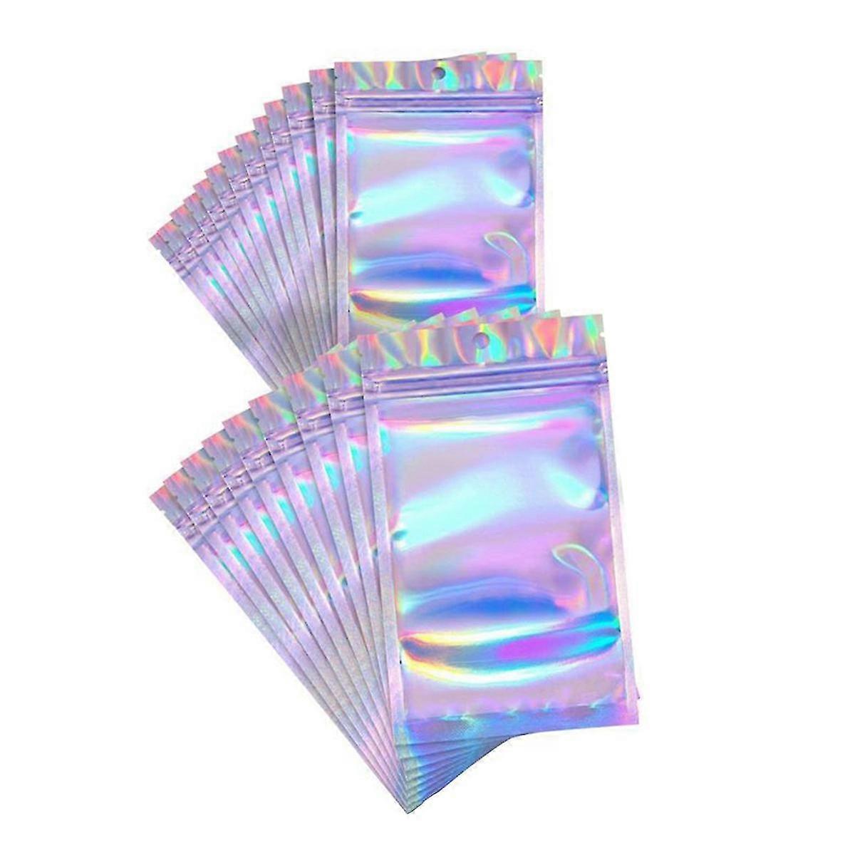 Sacos holográficos 100pcs (cor holográfica,2 X 3 Polegadas e 4 X 6inch)