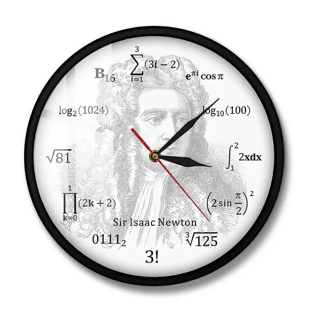 Sir Isaac Newton Famous English Mathematician Physicist Astronomer Math Equation Wall Clock Educational Science Art Wall Watch