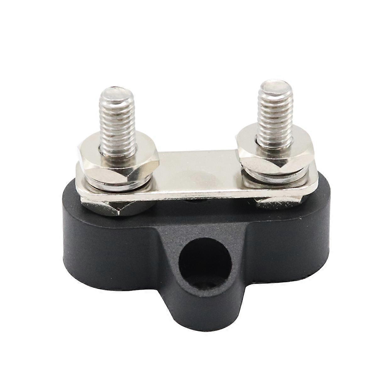 48V Dual Terminal Stud Heavy Duty Power Distribution Block for Car Boat (Black)